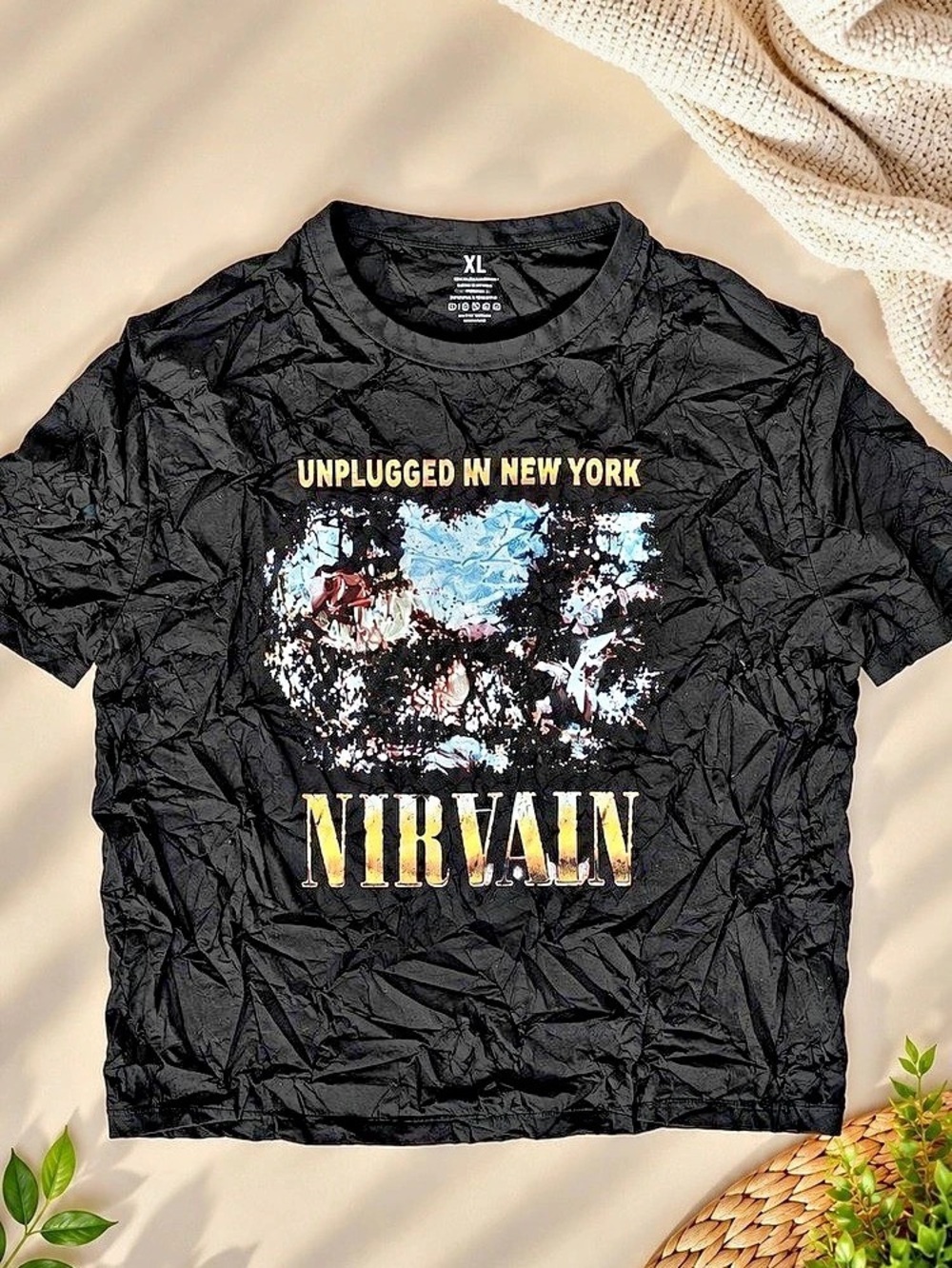 Nirvana Unplugged Graphic Tee in Black
